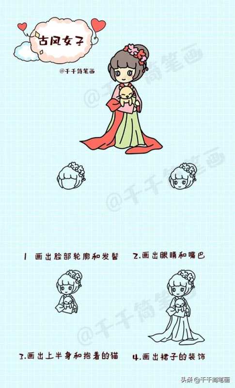 可爱呆萌少女怎么画?古风少女画一步一步