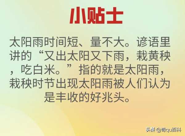 为什么会下太阳雨?太阳雨的寓意和象征